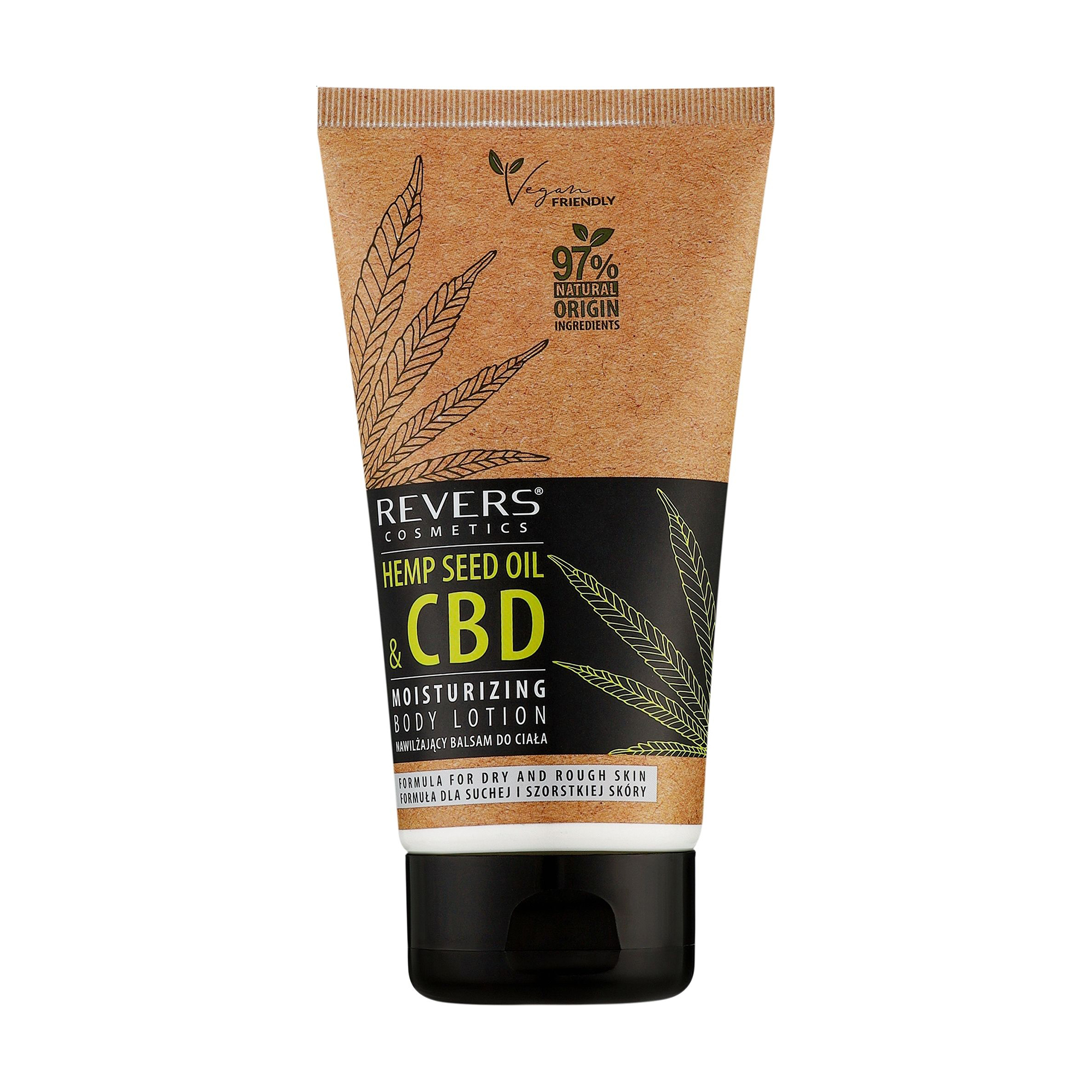 Зволожувальний лосьйон для тіла Revers Cosmetics Hemp Seed Oil &amp; CBD Moisturizing Body Lotion, 150 мл